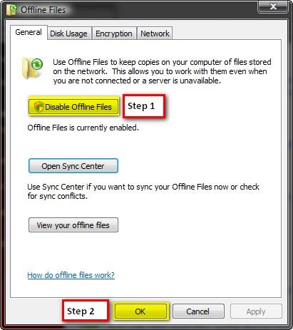 offline file sync windows 10