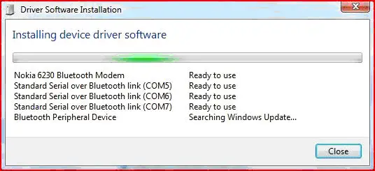 unable to install bluetooth peripheral device driver